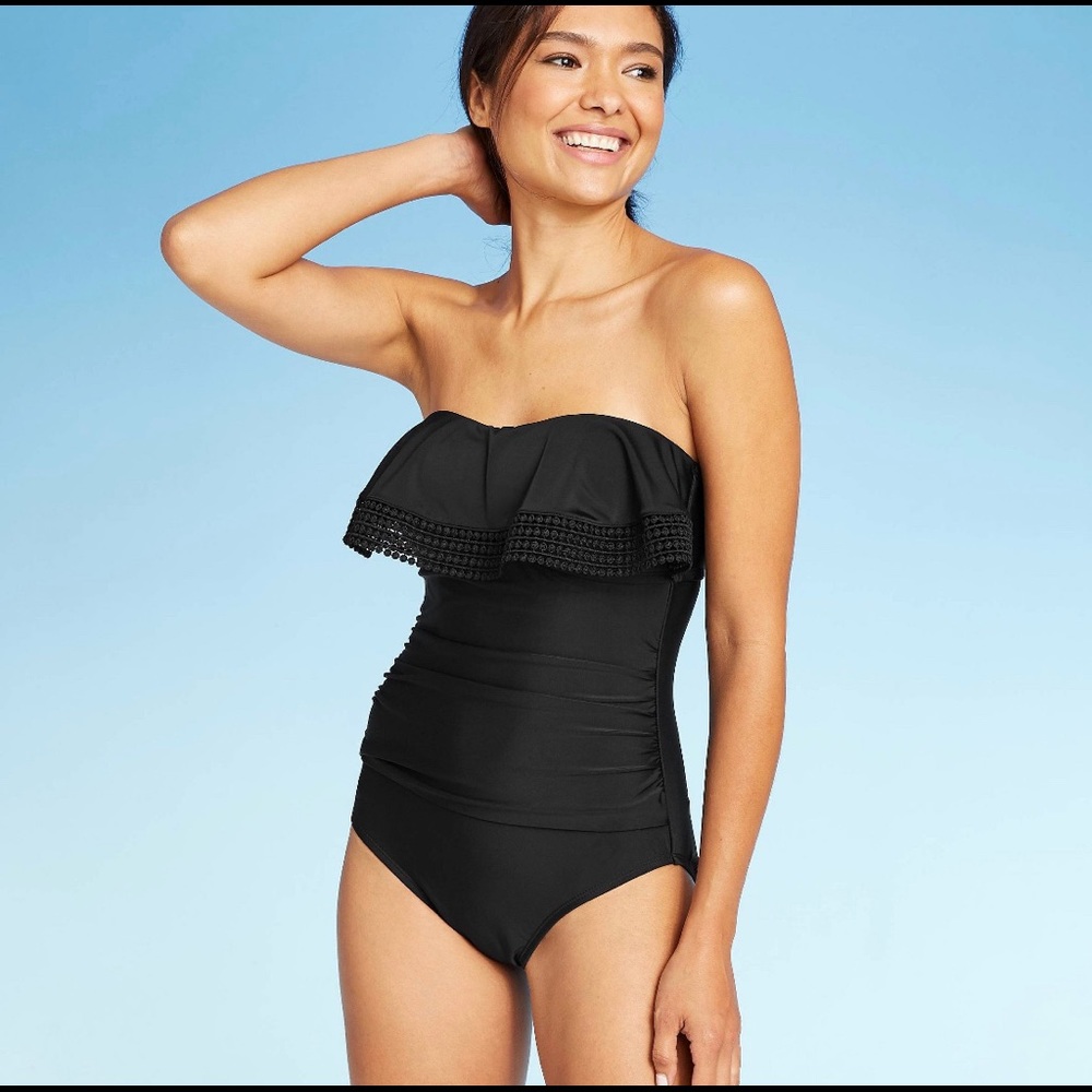 Kona Sol Crochet One Piece Swimsuit